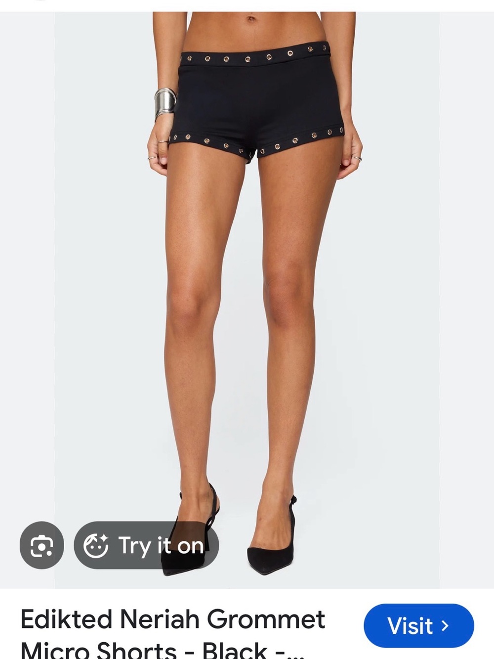 Edikted Black Grommet Micro Bike Shorts